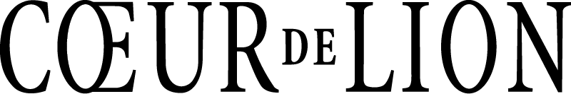 Schwarzer Schriftzug COEUR DE LION in eleganter serifenbetonter Großschrift