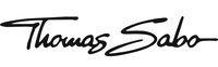 Schwarzes Thomas Sabo Logo in eleganter Handschrift auf weißem Hintergrund